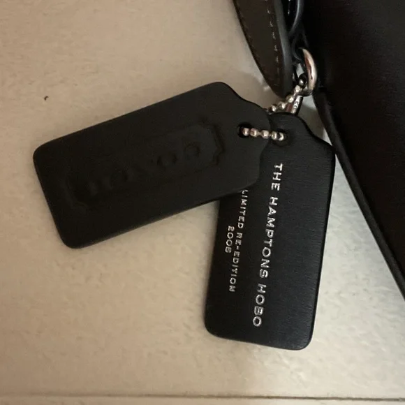 Coach Black Leather Shoulder Bag with Silver Accents - Picture 3 of 3